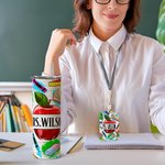 Personalisierte bunte Apfel Buntstift Lineal Food-Grade 20oz Skinny Becher und ID Badge Holder mit Namen Wertschätzung zurück zu Schule Geschenk für L