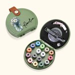 Personalized Portable Birth Flower Bouquet Sewing Kit Set Storage Box with Name Stitching Tools Supplies Gift for Tailor Sewing Enthusiast