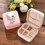 Personalized Birth Flower Volleyball Leather Jewellery Box with Name and Number Birthday Team Gift for Women Volleyball Lovers Coach