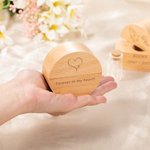 Personalized Engraved Dog Cat Ears Portrait Wooden Round Memorial Box with Pet Ashes Fur Teeth Keepsake Jar Sympathy Loss Gift for Pet Lovers