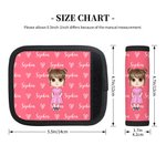 Personalised Cute Cartoon Character Set of 2 Luggage Handle Wraps with Name and Contact Card Travel Accessories Christmas Gift for Family Kids
