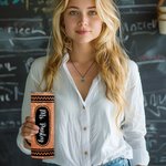 Personalised Glitter Crayon Food-Grade 20oz Skinny Tumbler with Name and Straw Teacher Appreciation Back to School Gift for Teacher