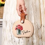 Personalized Portable Birth Flower Bouquet Sewing Kit Set Storage Box with Name Stitching Tools Supplies Gift for Tailor Sewing Enthusiast