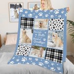 Coperta personalizzata con 4 foto di cani e gatti con nome materiale in pile o sherpa regalo di ricordo per amanti degli animali domestici
