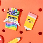 Personalized School Bus Pencil Apple Style Set of 5 Wood Bag Button Charms with Text Accessor for bogg Back to School Appreciation Gift for Teacher