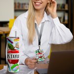 Personalisierte bunte Apfel Buntstift Lineal Food-Grade 20oz Skinny Becher und ID Badge Holder mit Namen Wertschätzung zurück zu Schule Geschenk für L