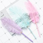 Set de 2 Bolígrafos de Pluma de Avestruz Personalizados con Texto Grabado Regalo de Cumpleaños Clásico Estilo Mágico para los Amantes de la Escritura