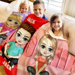 Gepersonaliseerde Schattige Schaduwfiguur Schaduwnaam Zachte Deken met Naam Verjaardag Kerstcadeau voor Jongens Meisjes