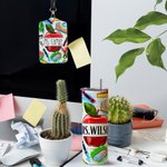 Personalisierte bunte Apfel Buntstift Lineal Food-Grade 20oz Skinny Becher und ID Badge Holder mit Namen Wertschätzung zurück zu Schule Geschenk für L