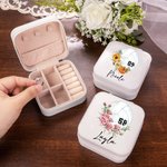 Personalized Birth Flower Volleyball Leather Jewellery Box with Name and Number Birthday Team Gift for Women Volleyball Lovers Coach