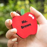 Personalized School Bus Pencil Apple Style Set of 5 Wood Bag Button Charms with Text Accessor for bogg Back to School Appreciation Gift for Teacher