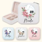 Personalized Birth Flower Volleyball Leather Jewellery Box with Name and Number Birthday Team Gift for Women Volleyball Lovers Coach
