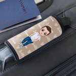Personalised Cute Cartoon Character Set of 2 Luggage Handle Wraps with Name and Contact Card Travel Accessories Christmas Gift for Family Kids