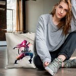 Personalized Watercolour Ballerina Street Dancer Large Canvas Tote Bag with Name Birthday Anniversary Gift for Dancer