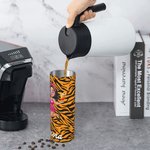 Personalised Cute Cartoon Black Woman 20oz Skinny Tumbler with Name and Straw Beach Party Summer Vacation Birthday Gift for Her