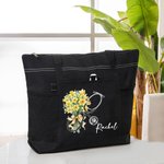 Personalized Birth Flower Stethoscope Large Tote Bag with Name Medical Graduation Appreciation Gift for Nurse Doctor Medical Staff