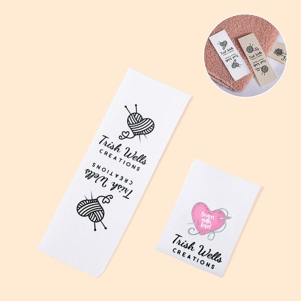 Gepersonaliseerde 100% Katoenen Naailabels Labels met Naam en Tekst voor Kleding Handgemaakte Item Set van 50 Geschenk voor Breiende DIY Craft Liefhebbers