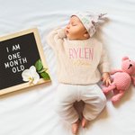 Personlig tröja i 100% bomull med broderat namn Födelsedag Höstgåva för nyfödda Nya föräldrar
