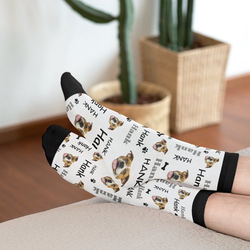 Chaussettes Personnalisées Avec Photo – Cadeau Drôle Pour Homme, Femme, Couple, Famille | Taille S à XL, 100% Polyester