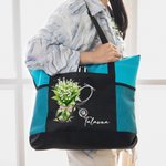 Personalized Birth Flower Stethoscope Large Tote Bag with Name Medical Graduation Appreciation Gift for Nurse Doctor Medical Staff