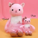 Peluche Ballerine Personnalisée avec Nom Pailleté Jouet Lapin Chat Souris Cadeau Anniversaire pour Fille Amatrice de Ballet
