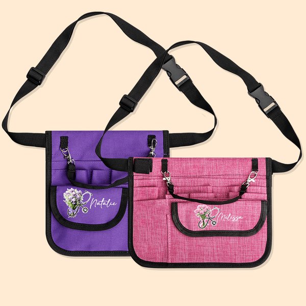 Estetoscopio Personalizado Portátil Flor de Nacimiento Bolsa de Cintura Multi-compartimentos con Porta Cinta Estetoscopio Apreciación Regalo de Navida