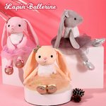 Peluche Ballerine Personnalisée avec Nom Pailleté Jouet Lapin Chat Souris Cadeau Anniversaire pour Fille Amatrice de Ballet