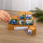 Personalisierte Stacking 6-12 Foto-Blöcke Set mit Text hölzerne Basis Home Decor Ornament Geschenk für Familie