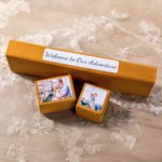 Personalisierte Stacking 6-12 Foto-Blöcke Set mit Text hölzerne Basis Home Decor Ornament Geschenk für Familie