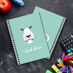 Personalized Colourful Animal Notebook with Text Double Side Pattern Face and Tail A5 Notebook Birthday Holiday Office Gift for Student Staff
