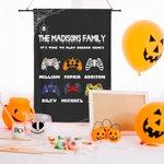 Personalized Spooky Pumpkin Witch Gamepad Design Garden Flag with Name and Text Yard Porch Holiday Decor Halloween Gift for Family Game Lovers