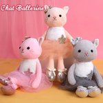 Peluche Ballerine Personnalisée avec Nom Pailleté Jouet Lapin Chat Souris Cadeau Anniversaire pour Fille Amatrice de Ballet