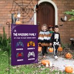 Personalized Spooky Pumpkin Witch Gamepad Design Garden Flag with Name and Text Yard Porch Holiday Decor Halloween Gift for Family Game Lovers