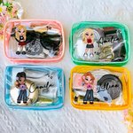 Personlig bärbar Y2K tecknad flicka sminkväska med namn födelsedag jul vänskap gåva för besties Y2K älskare