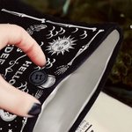 Personalized Gothic Sun Moon Skeleton Ouija Board Button Book Sleeve Protector with Name Spooky Birthday Halloween Gift for Bookworm Ouija Lovers