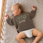 Personlig tröja i 100% bomull med broderat namn Födelsedag Höstgåva för nyfödda Nya föräldrar