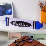 Personalized Teacher Wooden Crayon Desk Sign Name Plate Appreciation Gift