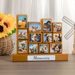 Personalisierte Stacking 6-12 Foto-Blöcke Set mit Text hölzerne Basis Home Decor Ornament Geschenk für Familie