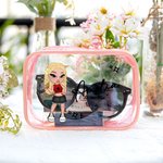 Personlig bärbar Y2K tecknad flicka sminkväska med namn födelsedag jul vänskap gåva för besties Y2K älskare