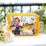 Personlig bärbar Y2K tecknad flicka sminkväska med namn födelsedag jul vänskap gåva för besties Y2K älskare