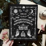 Personalized Gothic Sun Moon Skeleton Ouija Board Button Book Sleeve Protector with Name Spooky Birthday Halloween Gift for Bookworm Ouija Lovers