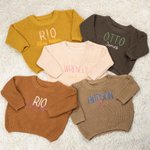 Personlig tröja i 100% bomull med broderat namn Födelsedag Höstgåva för nyfödda Nya föräldrar