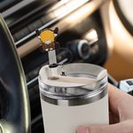 Personalised Cute Highland Cow Reusable Straw Cover Topper with Engraved Initial Charm Accessories for Stanley Birthday Gift for Highland Cow Lovers