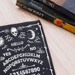 Personalized Gothic Sun Moon Skeleton Ouija Board Button Book Sleeve Protector with Name Spooky Birthday Halloween Gift for Bookworm Ouija Lovers
