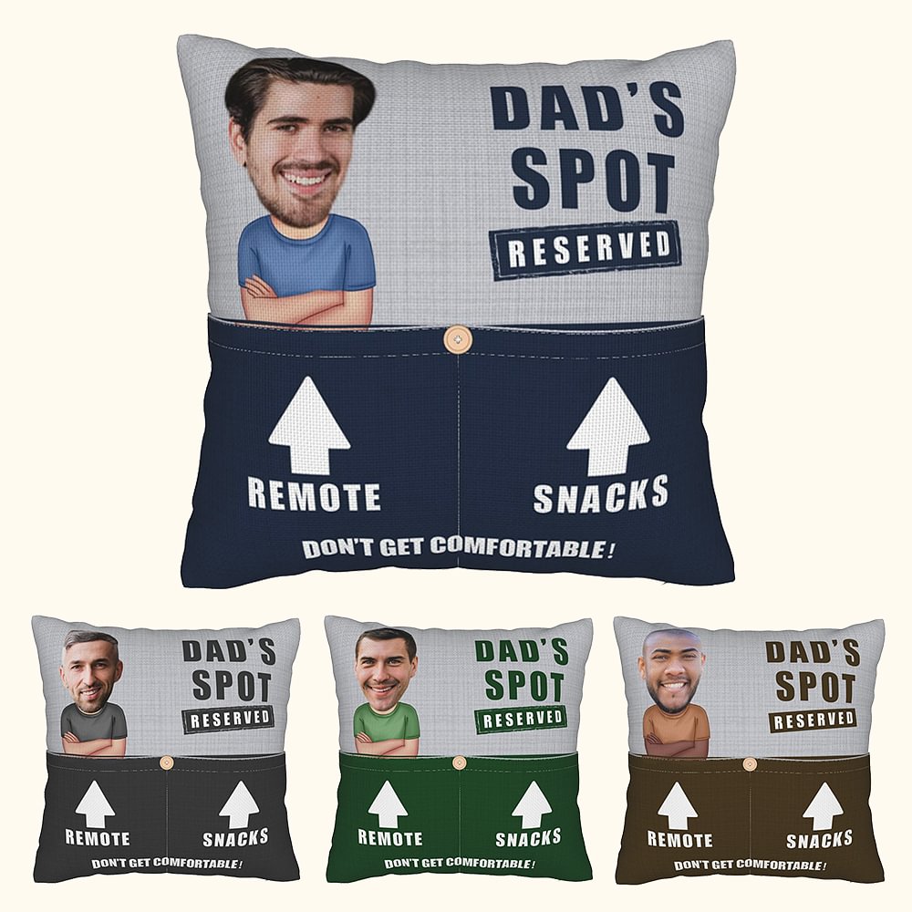 Housse de Coussin de Poche Personnalisée avec Avatar Photo et Texte Unique Cadeau d'Anniversaire pour Papa ou Grand-Père