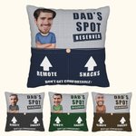 Personalized His Spot Reserved Funny Avatar Photo Throw Pocket Pillow Cover with Text Biirthday Christmas Gift for Dad Grandpa