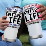 Personalisierte Sie arbeiteten Ihr ganzes Leben 30oz Becher mit Namen Arbeit Ruhestand Geschenk für Kollegen Rentner