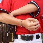 Personalised Multicolor Basketball Baseball Sport Elastic Beaded Bracelet with Name Sports Party Team Gift for Sport Lover