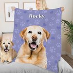 Gepersonaliseerd olieverfschilderij kat hond huisdier portret pootafdrukken zachte deken met naam Home Decor Kerst Verjaardagscadeau voor huisdiereige