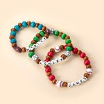 Personalised Multicolor Basketball Baseball Sport Elastic Beaded Bracelet with Name Sports Party Team Gift for Sport Lover
